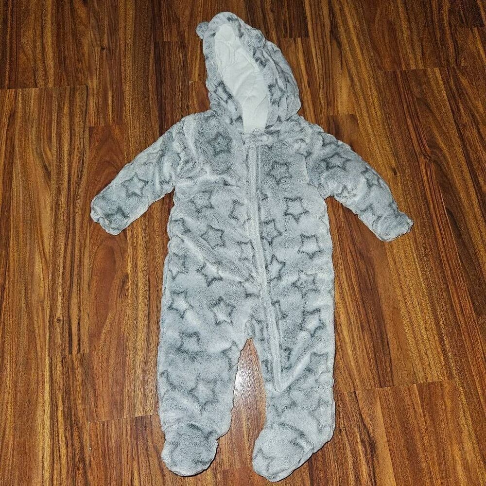 5 For $25 Wonder Nation Gray Star Zip-Up Thick Fleece Winter Suit Size 6-9M
